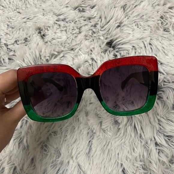 Gucci red & green glitter sunglasses